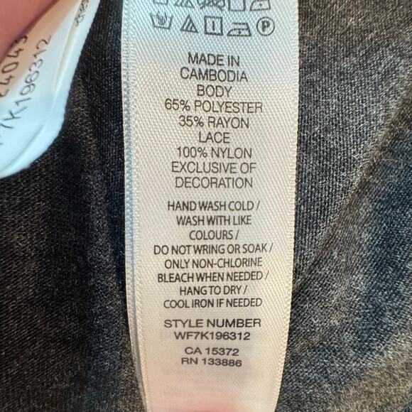 Joe Fresh Heather Gray Lace Long Sleeve Top Size Large - Gothcore Style - Picture 6 of 7